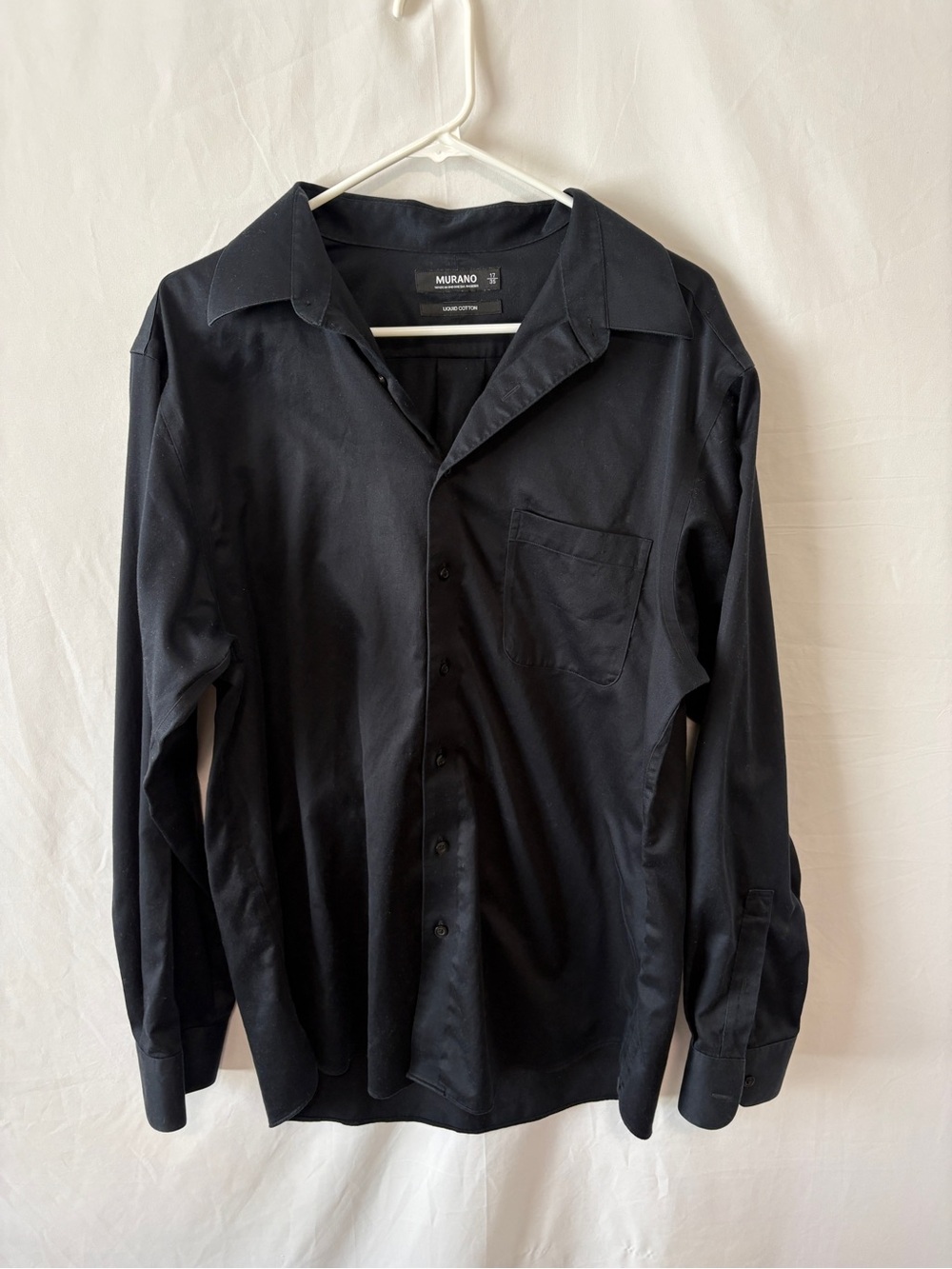 Murano Men’s Black Long-Sleeve Button-Up Shirt 17/35